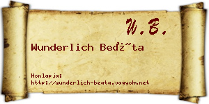 Wunderlich Beáta névjegykártya