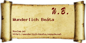 Wunderlich Beáta névjegykártya