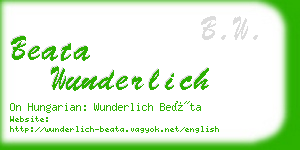 beata wunderlich business card